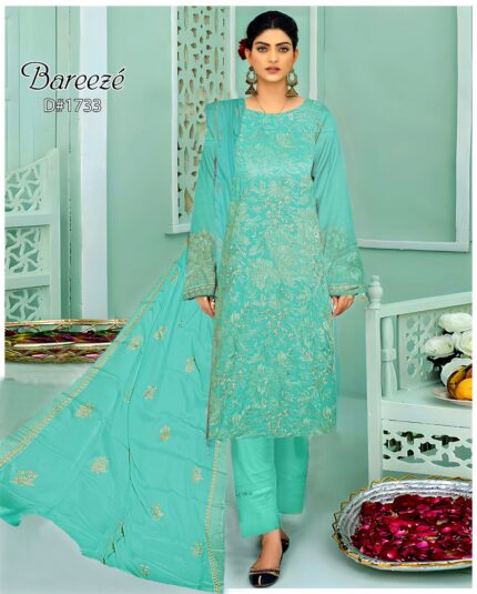 Luxury Lawn Bareeze Embroidery 3pc