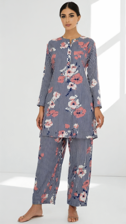 2-PC ALL OVER PRINTED POLO COTTON ( SUMMER )