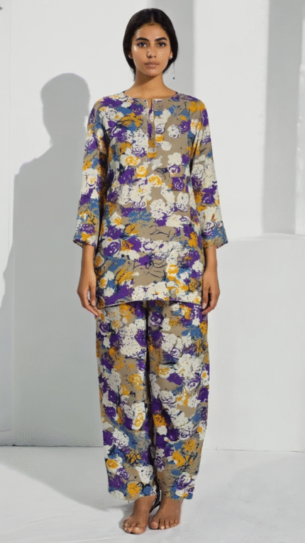 2-PC ALL OVER PRINTED POLO COTTON ( SUMMER )